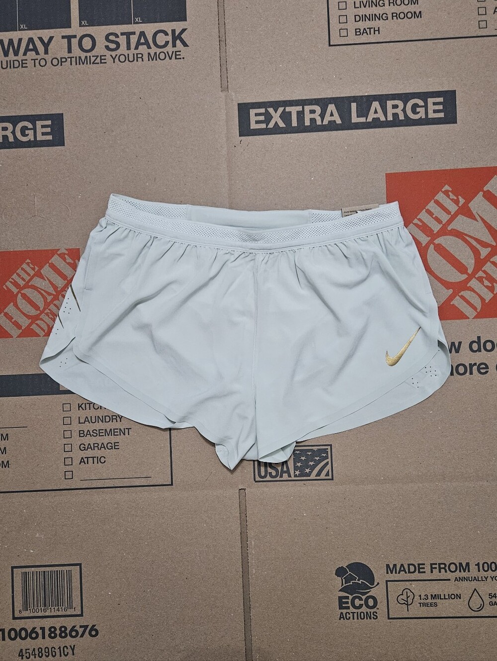 Nike AeroSwift Jakob Dri Fit Adv Silver Gold Running Shorts